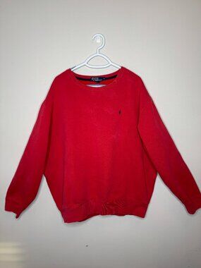 Polo by Ralph Lauren Red Crewneck Pullover Sweatshirt Mens XXL Cotton Blend Made
